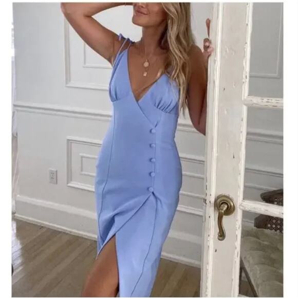 CAMILA COELHO Aaliyah Midi Dress Periwinkle Blue Sz M {TT14} - Picture 2 of 10